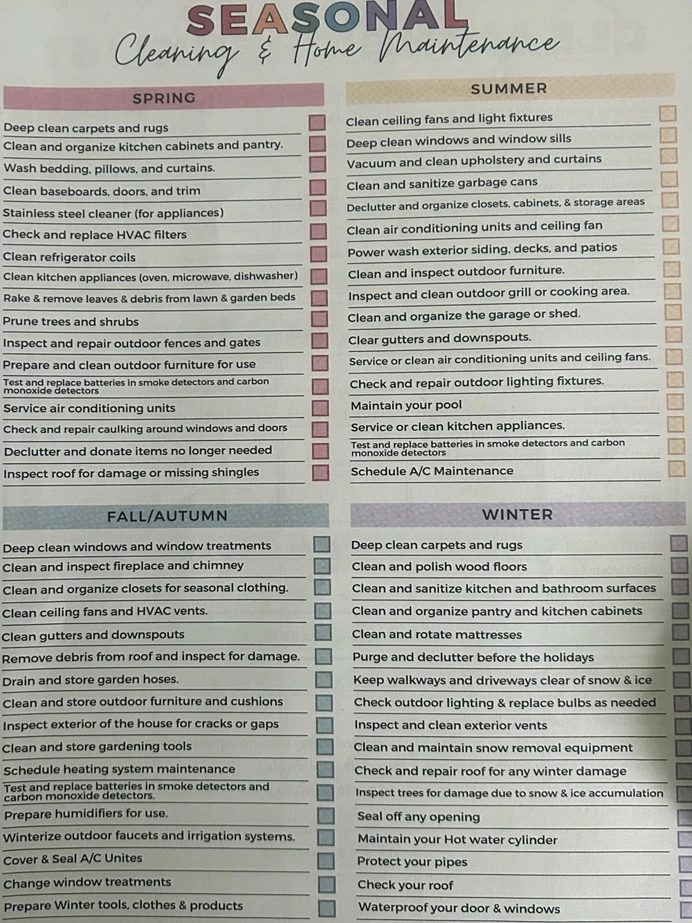 Autism/ADHD Cleaning Planner